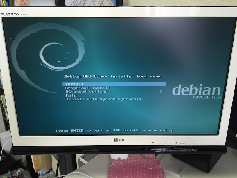 Debianインストールディスクからの起動